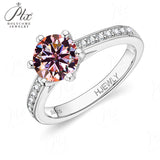 Moissanite Ring 6 Claws Silver Ring 12 Colors Round 1CT 925 Sterling Sliver Fine Jewelry Birth Stones Wedding Gift Jewel Ring