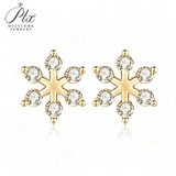 Moissanite Stud Earrings Snowflake D Color VVS1 Clarity 925 Sterling Silver GRA Certified Hypoallergenic Non Tarnish Office Commuter Jewelry