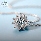 【 Daisy 】Round Cut 1CT Moissanite Sunflower Pendant Necklace