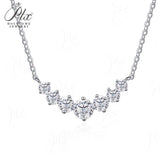 Moissanite Multicolor 2.8CT Necklace Seven Princess Round Cut Pendant For Women Wedding Anniversary Party Jewelry Gifts Charms