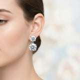 Earrings with 5.6/10CT D Color Round Moissanite 925 Silver Plated White Yellow Gold Ear Stud for Women Fashion Daily Jewely Gift