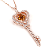 Moissanite Necklace Key D color 6.5mm 1ct  925 Sterling Silver Top Quality Pendant For Women Wedding/Anniversary Special Gift