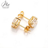 Classic Double Four Prong Round Moissanite Stud Earrings Women Only Gifts For Festivals And Anniversaries