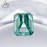 Wholesale Price Moissanite Stone Emerald Cut D Color Blue Green  VVS1 with GRA Certificate 0.5ct-10ct Gemstones