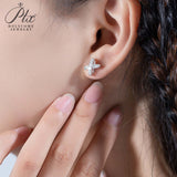 X Cross Moissanite Stud Earrings Women Only Gifts For Festivals And Anniversaries