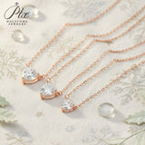 Love Heart Necklace with1/2/3CT D Color Moissanite S925 Plated White Yellow Rose Gold Chain for Woman Engagement Chrisrmas Charm