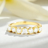 Diamond Eternity Ring with 0.7CT D Color Round Moissanite 10k 14k 18K Gold Plated 925 Silver for Women Wedding Engagement Jewely