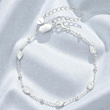 Elegant Moissanite Teardrop Bracelet Pear Shape Gem Beaded Chain Chic Women’s Everyday Jewelry Delicate Shine Fashion Gift