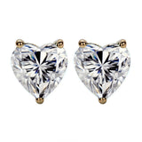 Heart Shaped Stud Earrings Lab Grown Gemstones Ruby Sapphire Emerald S925 Sterling Silver GRA Certificate Charms Birthday Gift