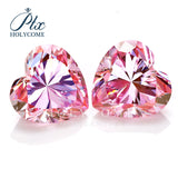 Multicolor Heart Cut Moissanite - Garnet Red Light Purple Sakura Pink Plated Iridescent Gem for Anniversary Jewelry