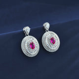 0.8-7CT Oval Cut Ruby/Sapphire/Colombian Emerald Earrings Lab-Grown Gemstone Jewelry Gift for Christmas Easter Hypoallergenic