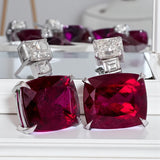 Lab-Grown Gemstone Earrings with D Color Moissanite 925 Silver Chubby Rectangular Anniversary Gift Hypoallergenic