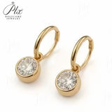 Lab Grown Diamond Earrings Exquisite New Arrival Design Round Cut 2ct DEF VS 10K/14K/18K Solid Yellow Gold Minimalist for Women Hypoallergenic Versatile