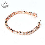 Tennis Bracelets Moissanite Round Bubble Diamond 4mm for Woman Men 925 Silver Plated Hip Hop Chain Bracelet Suitable as a Gift
