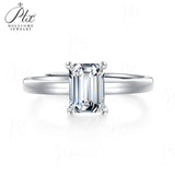 Emerald Moissanite Adjustable Solitaire Ring Women Only Gifts For Festivals And Anniversaries
