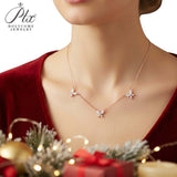 Butterfly Necklace with2.4CT D Color Marquise Cut Moissanite S925 Plated White Yellow Rose Gold Chain Engagement Chrisrmas Daily