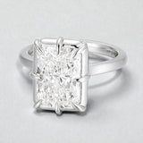 Radiant Cut Ring with 5CT D Color Moissanite Diamond 10k 14k 18K Gold Plated 925 Silver for Women Man Engagement Wedding Jewely