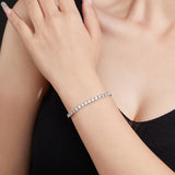Adjustable 3-4mm Moissanite Bracelet Women's Style 925 Silver Fashionable and Popular Holiday Gift Anniversary Gift