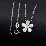 925 Sterling Silver 3EX Cut Pear Moissanite D Color Champagne VVS1 Five-petal Collarbone Necklace– Perfect for Daily Wear