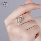 Vintage Oval Cut Hollow Out Moissanite Ring Women Only Gifts For Festivals And Anniversaries
