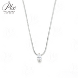 10K 14K 18K Yellow Gold Snake Chain Necklace 2CT Pear Cut Lab Diamond Pendant Necklace Custom Birthday Anniversary Gift