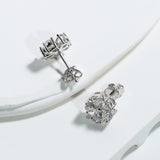 Flower-Shaped Earring Jewelry with Moissanite/Sapphire/Ruby 925 Sterling Silver Plated Screwback Earrings for Women