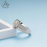 Sterling Silver Round Moissanite Ring for Men Only Gifts For Festivals And Anniversaries