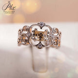 Vintage Asscher Cut Champagne Moissanite Ring Women Only Gifts For Festivals And Anniversaries