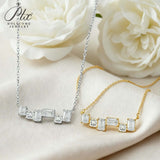 Moissanite Necklace with3CT D Color Asscher/Emerald Cut Moissanite S925Plated White Yellow Rose Gold Chain Engagement Daily Gift