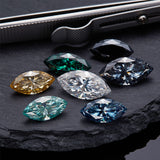 Loose Moissanite Stone Marquise Cut 0.3-10 CT  Few Colors  D Green Blue Black Champagne Color  Excellent Cut Grade Test Positive