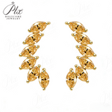 Earrings with 2.4CT D Color Marquise Cut Moissanite 925 Silver Plated White Yellow Rose Gold Ear Stud Women Fashion Daily Jewely