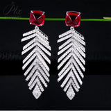 Lab-Grown Ruby Earrings 8CT Cushion-Cut 925 Silver Mixed-Shaped Studs High-End Jewelry Gift Hypoallergenic Jewelry for Women