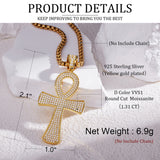 Hypoallergenic 925 Silver Moissanite Cross Necklace - Perfect Birthday Gift for Faithful Friends
