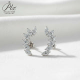 Earrings with 2.4CT D Color Marquise Cut Moissanite 925 Silver Plated White Yellow Rose Gold Ear Stud Women Fashion Daily Jewely