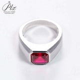 Moissanite Lab Grown Gemstone Ring Asscher Cut Moissanite Ruby Sapphire Colombian S925 Woman Man Anniversary Party Daily Charms