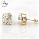 Lab Grown Diamond Earrings Set 18K Solid Gold Fine Jewelry Cushion Cut 1CT 2CT 4CT D VVS Lab Created Diamond Earrings Factory Direct Sale Daily Wear Fashion Jewelry Ideal Gift for Women