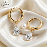 Lab Grown Diamond Earrings New Arrival Design 10K/14K/18K Solid Yellow Gold Pear Cut 1ct DEF VS Minimalist Stud Earrings for Women Hypoallergenic for Daily Wear Factory Direct Supply