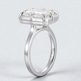 Radiant Cut Ring with 5CT D Color Moissanite Diamond 10k 14k 18K Gold Plated 925 Silver for Women Man Engagement Wedding Jewely