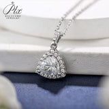 Trillion Cut 1/2CT 925 Sterling Silver Halo Moissanite Pendant Necklace Women Only Gifts For Festivals And Anniversaries