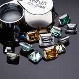 Wholesale Price Moissanite Stone Emerald Cut D Color Blue Green  VVS1 with GRA Certificate 0.5ct-10ct Gemstones