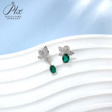 0.8-7CT Oval Cut Ruby/Sapphire/Colombian Emerald Earrings Lab-Grown Gemstone Jewelry Gift for Christmas Easter Hypoallergenic