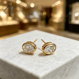 Lab Grown Diamond Earrings Glam Oval Cut 2ct DEF VS 10K/14K/18K Solid Yellow Gold for Women Ideal Gift Daily Wear