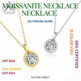 1CT Moissanite Necklace Round Cut 925 Sterling Silver D Color VVS1 GRA Hypoallergenic Commuter‑Friendly Daily Fine Jewelry
