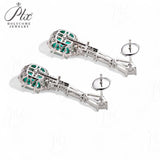 Custom Earrings 100% Real 925 Sterling Silver Lab Sapphire Columbia Ruby 10K/14K/18K Gold Fine Jewelry Wedding Gifts for Women