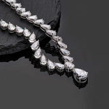 Pear Cut Engagement Moisssanite Tennis Necklace 925 Sterling Silver Jewelry Lady‘s Moisssanite Diamond Chain for Women