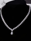 Pear Cut Engagement Moisssanite Tennis Necklace 925 Sterling Silver Jewelry Lady‘s Moisssanite Diamond Chain for Women