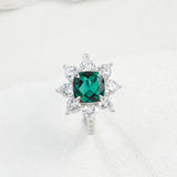 Customize Ring Cushion Cut Lab Grown Ruby Sapphire Columbia 925 Silver No Fade Hypoallergenic Anniversary Gifts Party Banquet