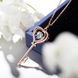 Moissanite Necklace Key D color 6.5mm 1ct  925 Sterling Silver Top Quality Pendant For Women Wedding/Anniversary Special Gift