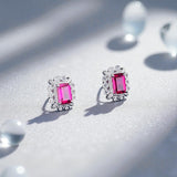 Customized Earrings Emerald Princess Ruby Sapphire Colombia Padparadscha S925 Styles Ear Studs for Thanksgiving Christmas Gift