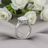 Radiant Cut Ring with 3CT D Color Moissanite Diamond 10k 14k 18K Gold Plated 925 Silver for Women Engagement Wedding Jewely